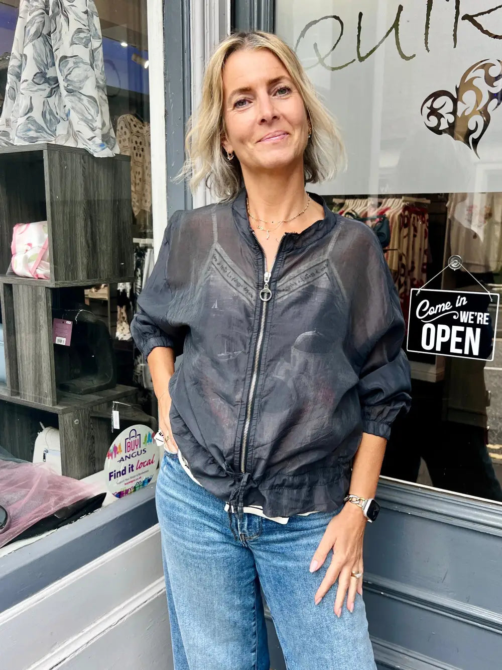 Plain Mesh Bomber Jacket CHARCOAL