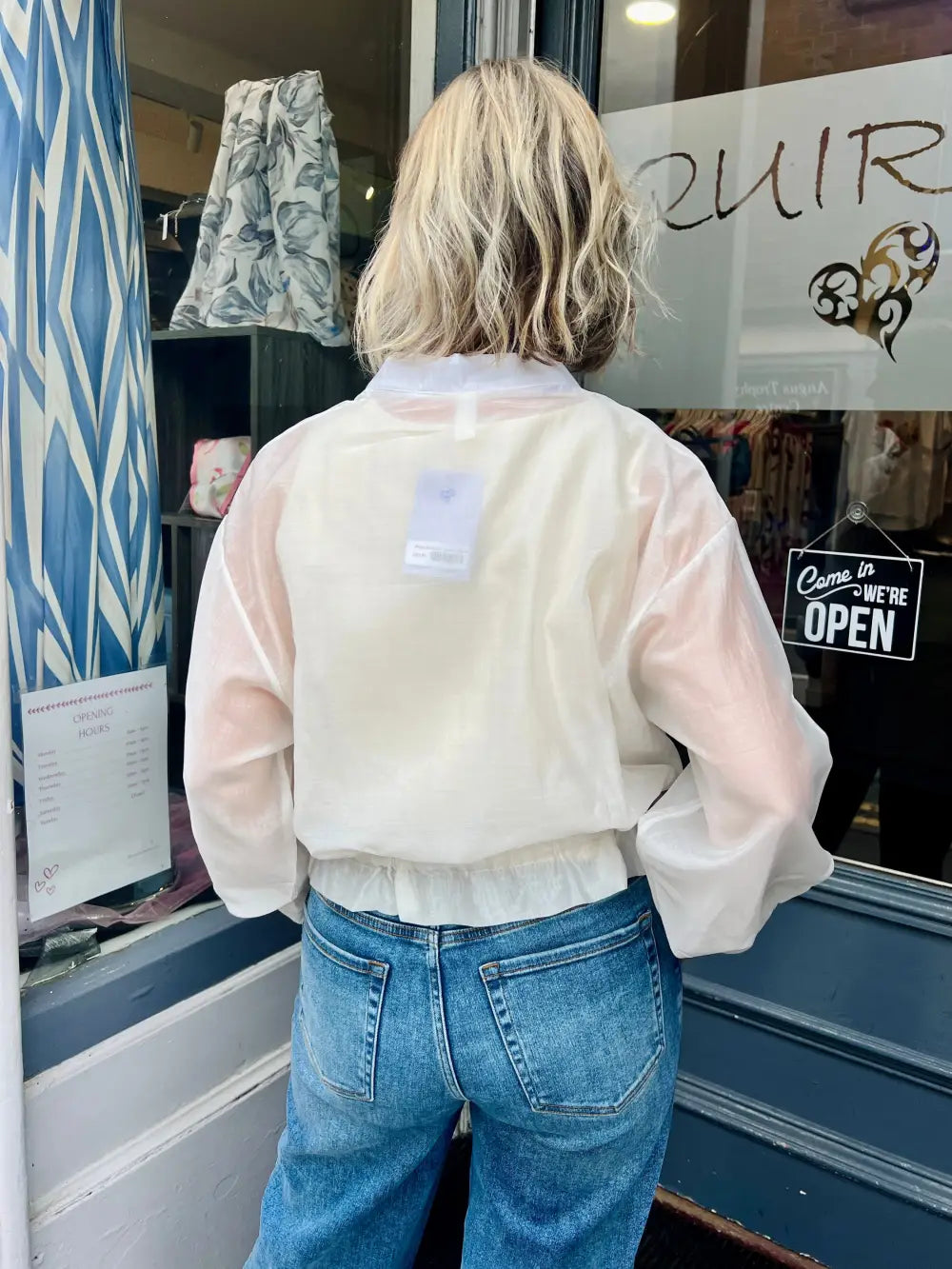 Plain Mesh Bomber Jacket WHITE