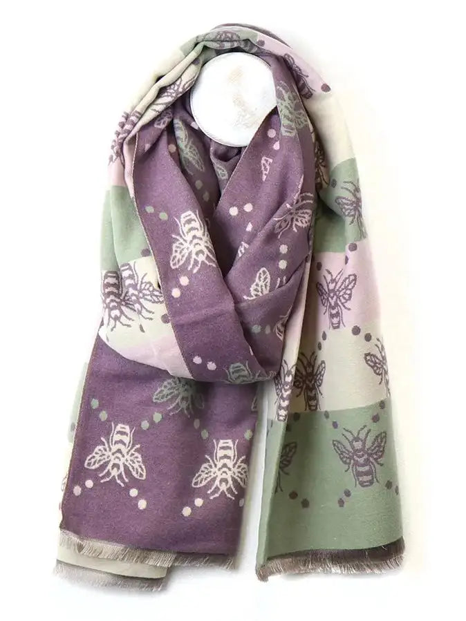 POM Bee and Dot Jacquard Scarf PURPLE - Scarf