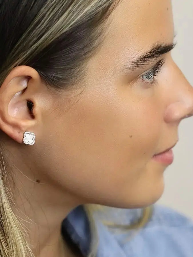 POM Crystal Edged Quatrefoil Earrings