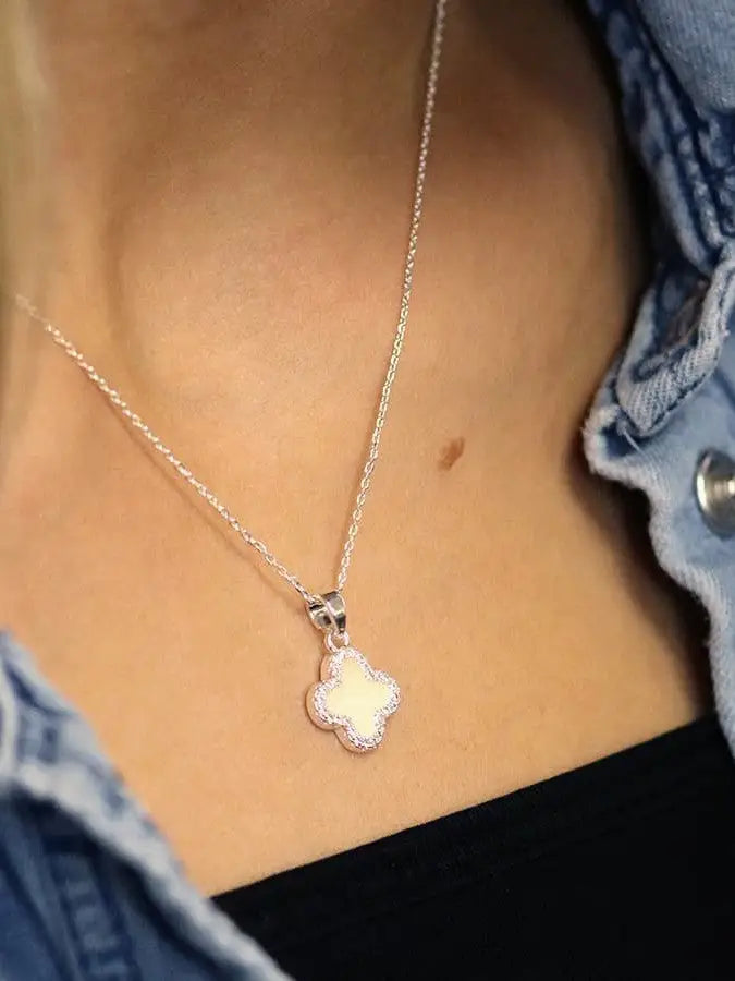 POM Crystal Edged Quatrefoil Necklace