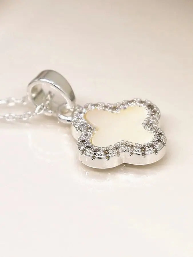 POM Crystal Edged Quatrefoil Necklace