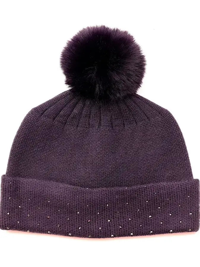 POM Embellished Hat AUBERGINE - Hat