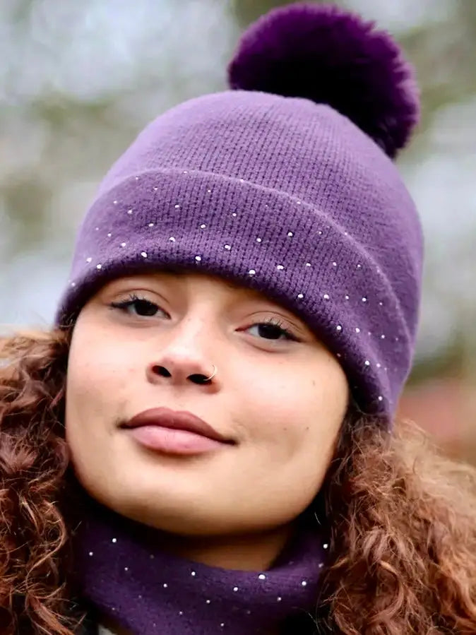 POM Embellished Hat AUBERGINE - Hat