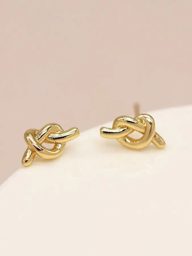 POM Gold Dainty Knot Earrings