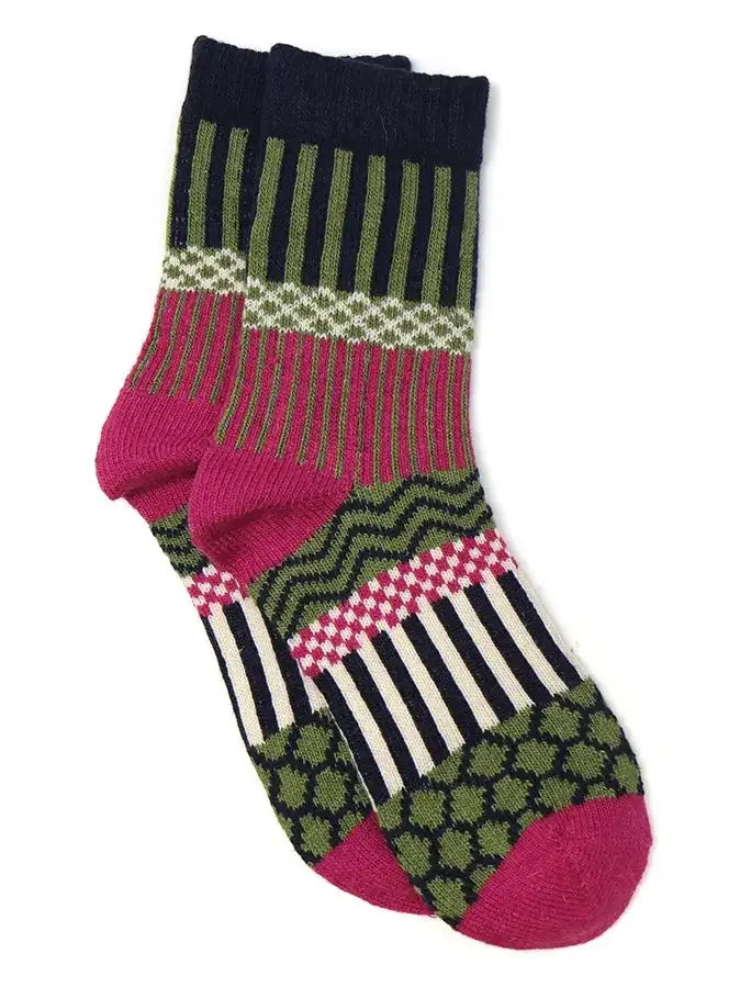 POM Raspberry And Olive Mix Socks - Socks