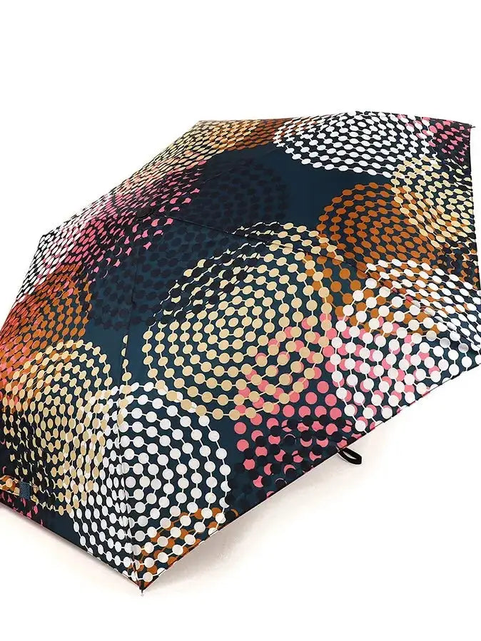 POM Recycled Circle Print Navy Umbrella