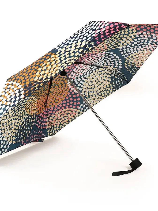 POM Recycled Circle Print Navy Umbrella
