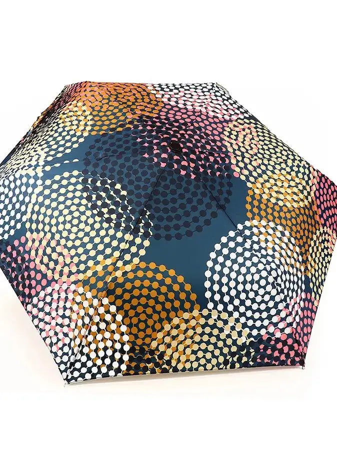 POM Recycled Circle Print Navy Umbrella