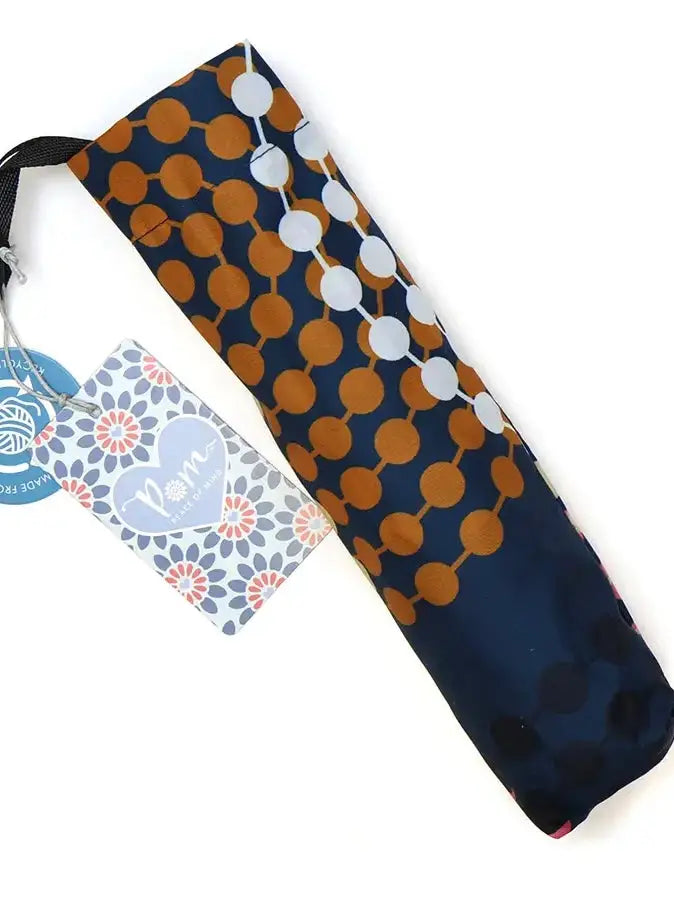 POM Recycled Circle Print Navy Umbrella