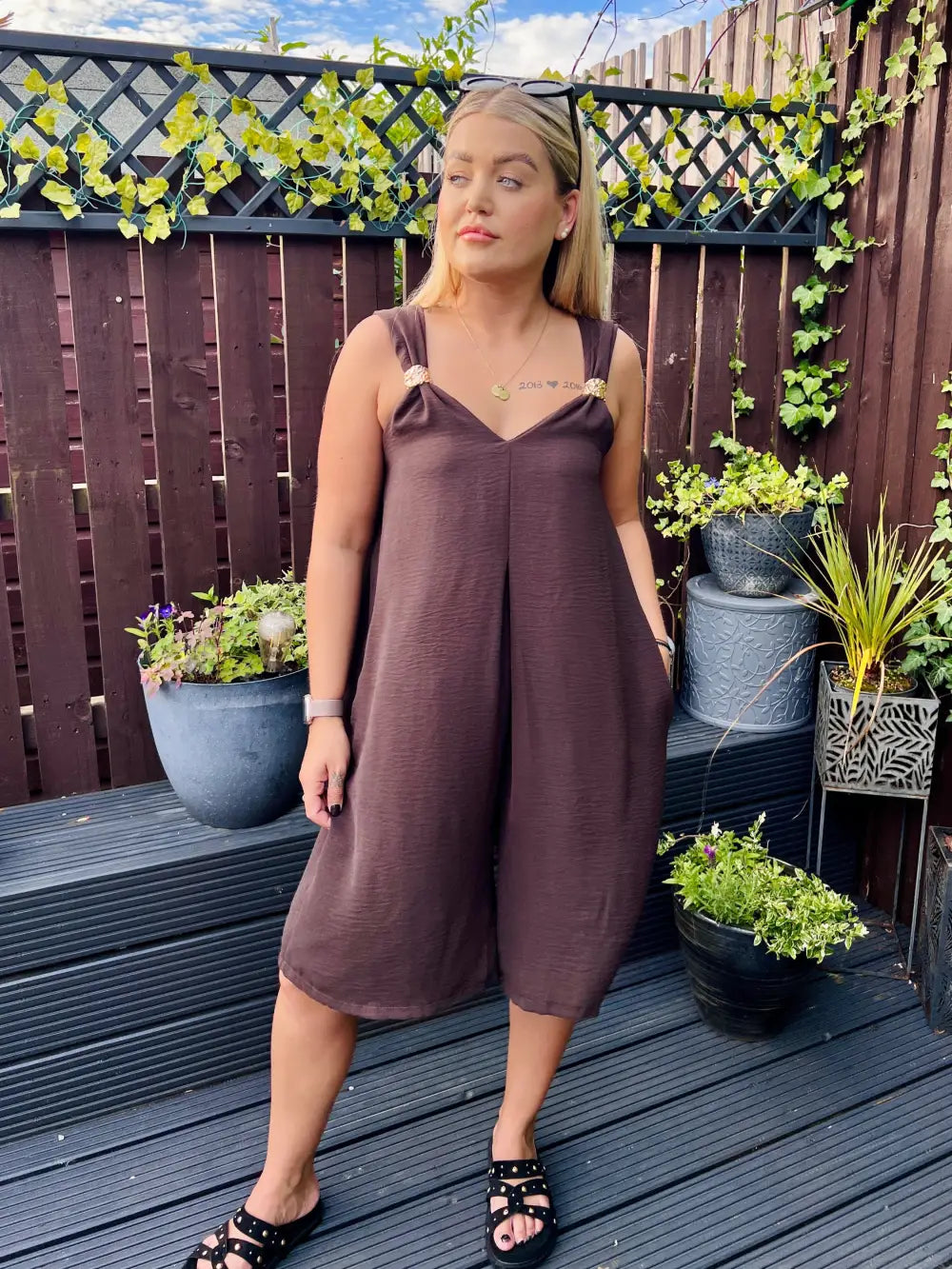 Poppy Short Jumpsuit CHOCOLATE