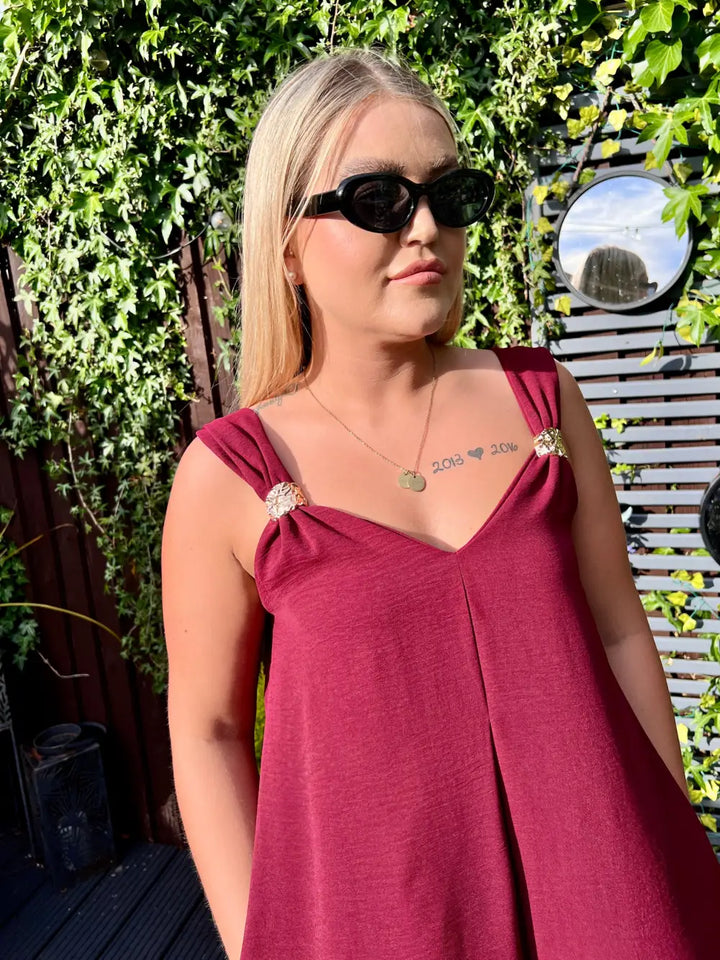 Poppy Short Jumpsuit WINE