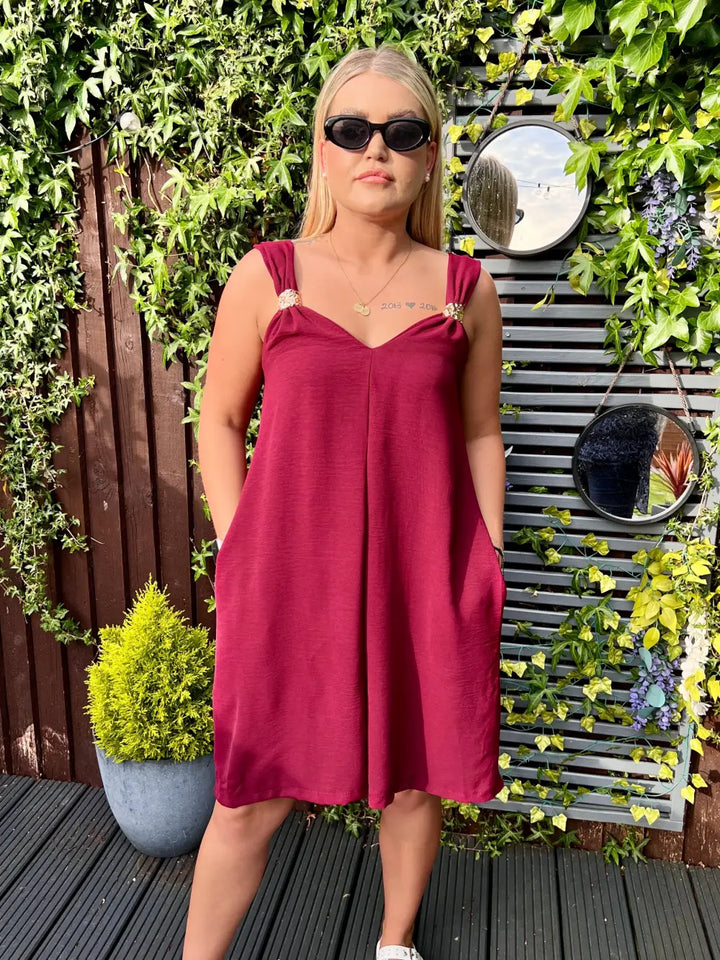 Poppy Short Jumpsuit WINE
