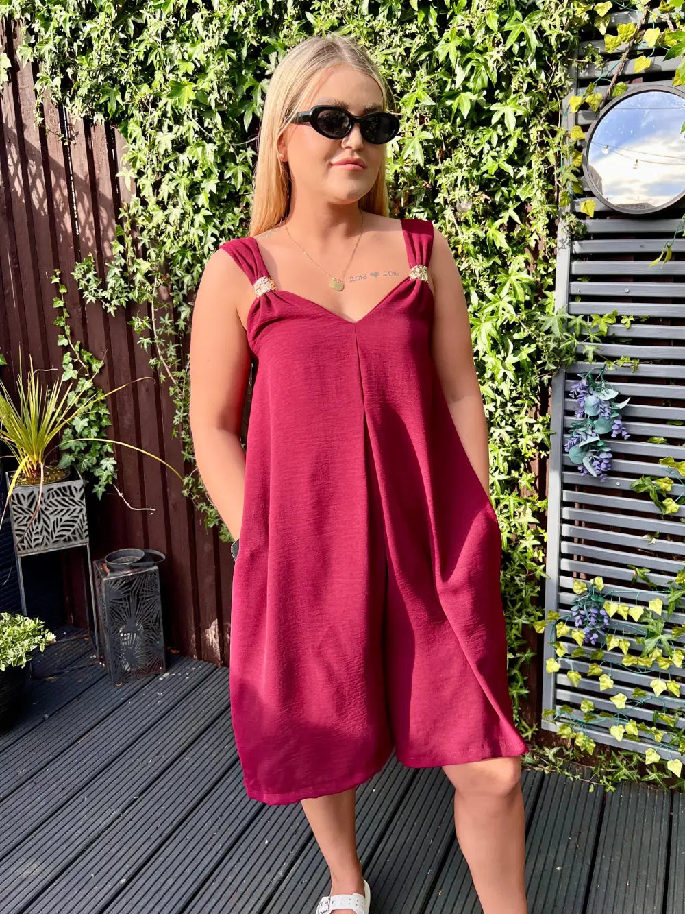 Poppy Short Jumpsuit WINE