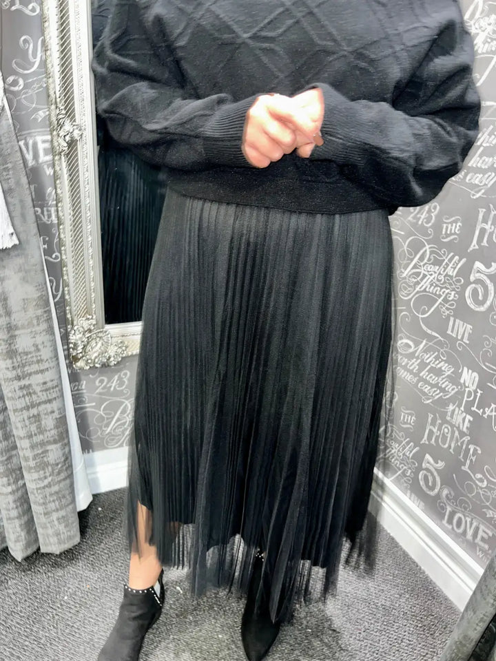 Priya Two Piece Pleated Tulle Dress BLACK - Dress