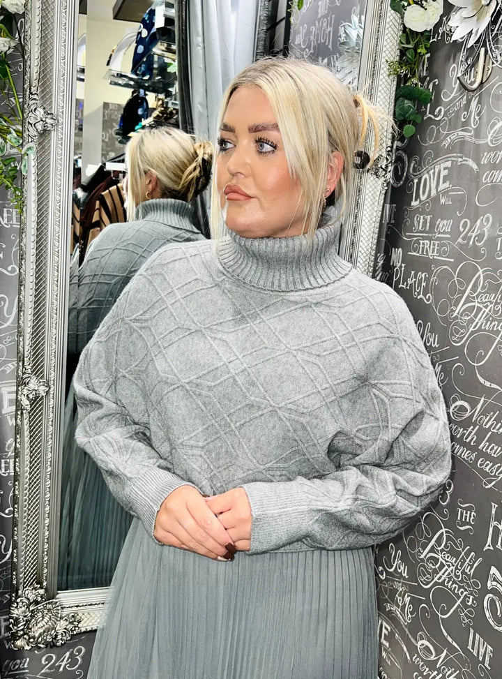 Priya Two Piece Pleated Tulle Dress GREY - Dress