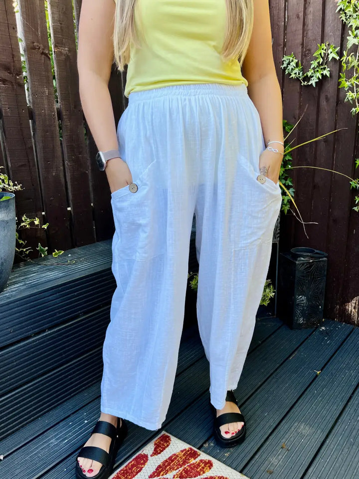 Raya Front Pocket Trousers WHITE