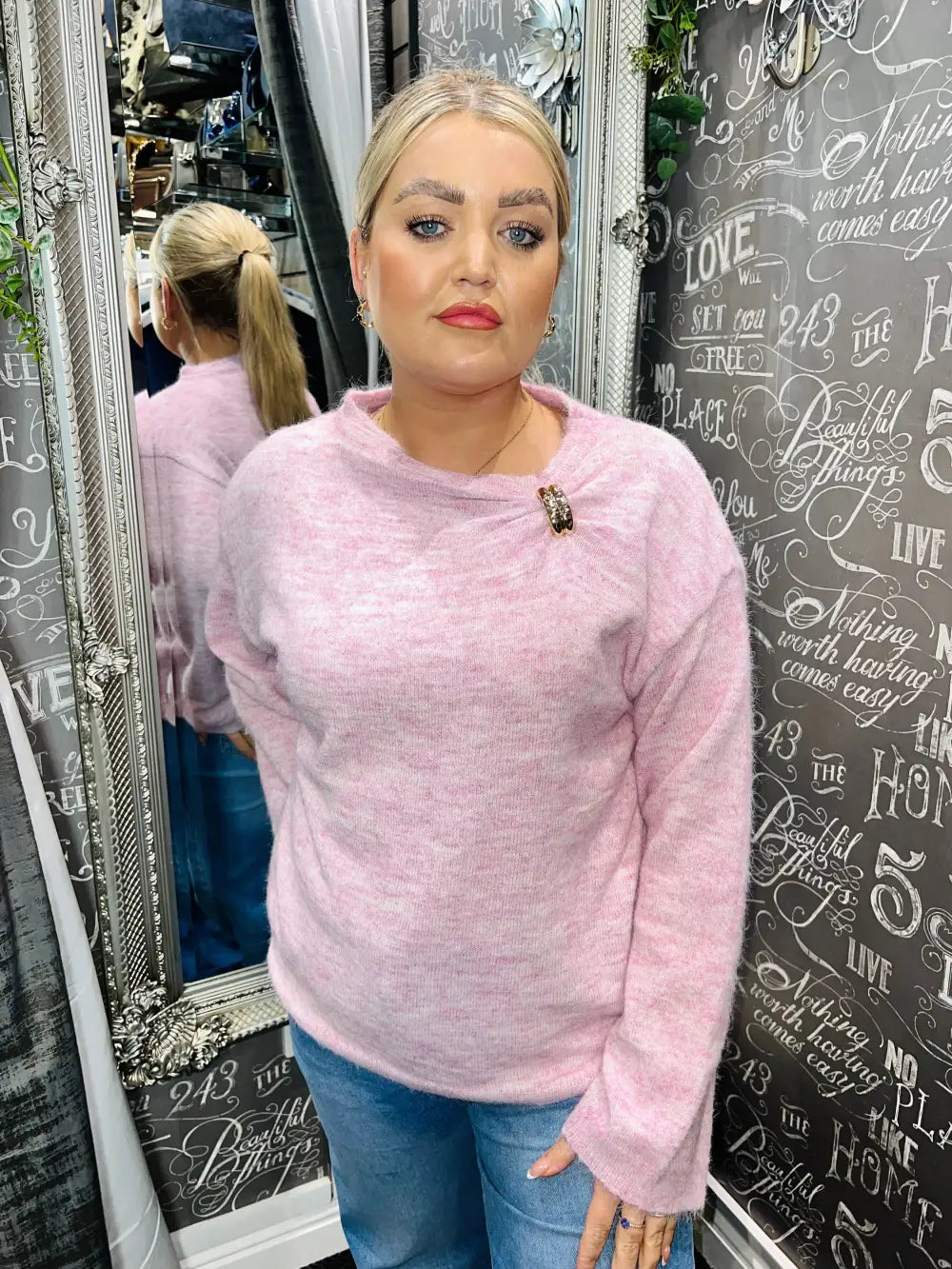 Renae Buckle Jumper LIGHT PINK