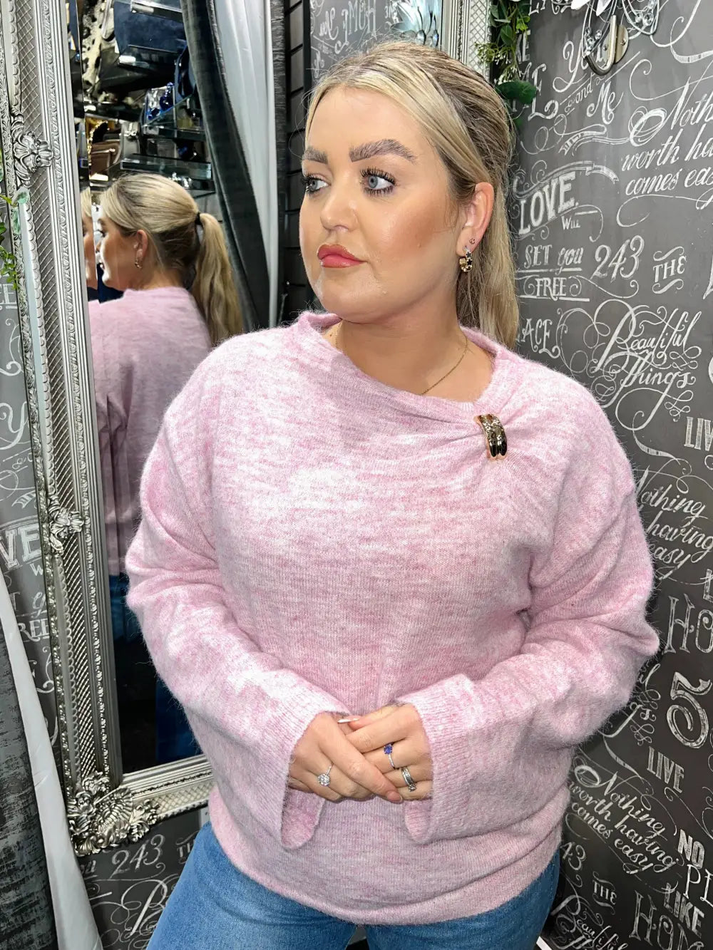 Renae Buckle Jumper LIGHT PINK