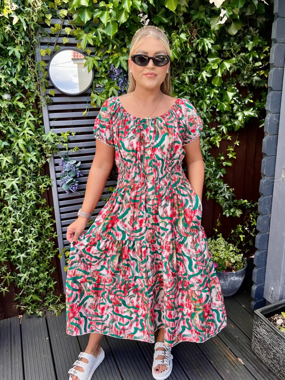 Ruby Midi Dress RED/GREEN