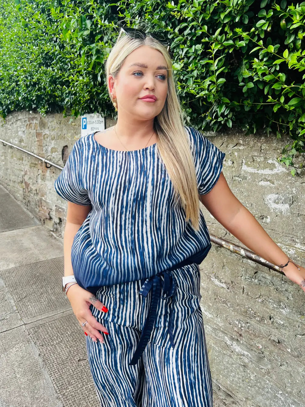 Sabeena Ombre Stripe Top NAVY