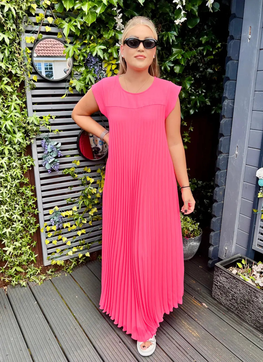 Safira Pleated Maxi Dress BUBBLEGUM PINK