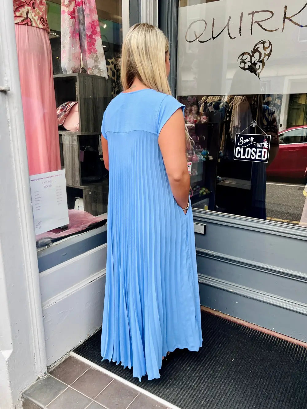 Safira Pleated Maxi Dress LIGHT BLUE