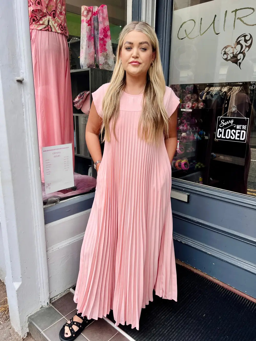 Safira Pleated Maxi Dress LIGHT PINK
