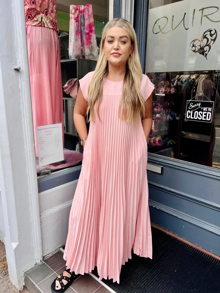 Safira Pleated Maxi Dress LIGHT PINK