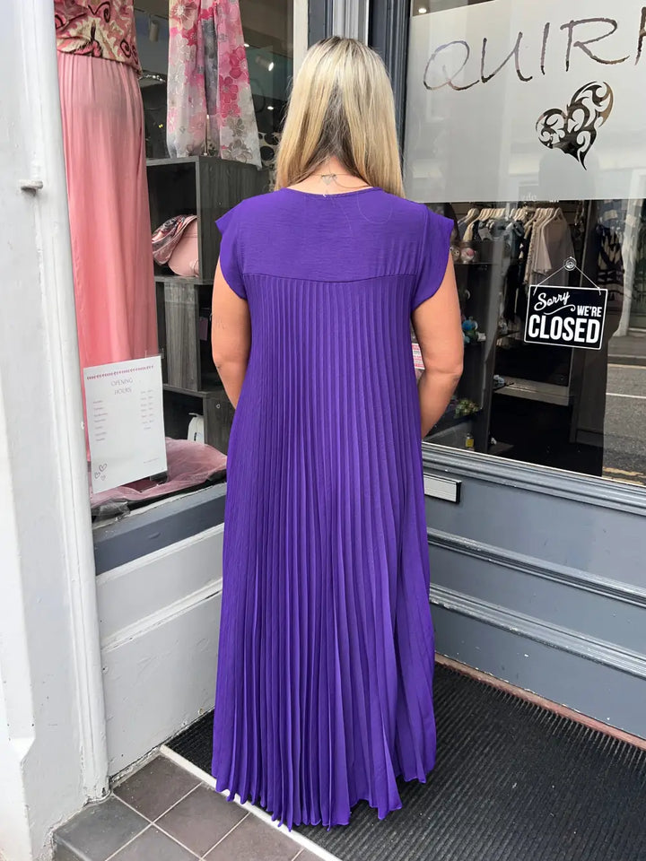 Safira Pleated Maxi Dress PURPLE