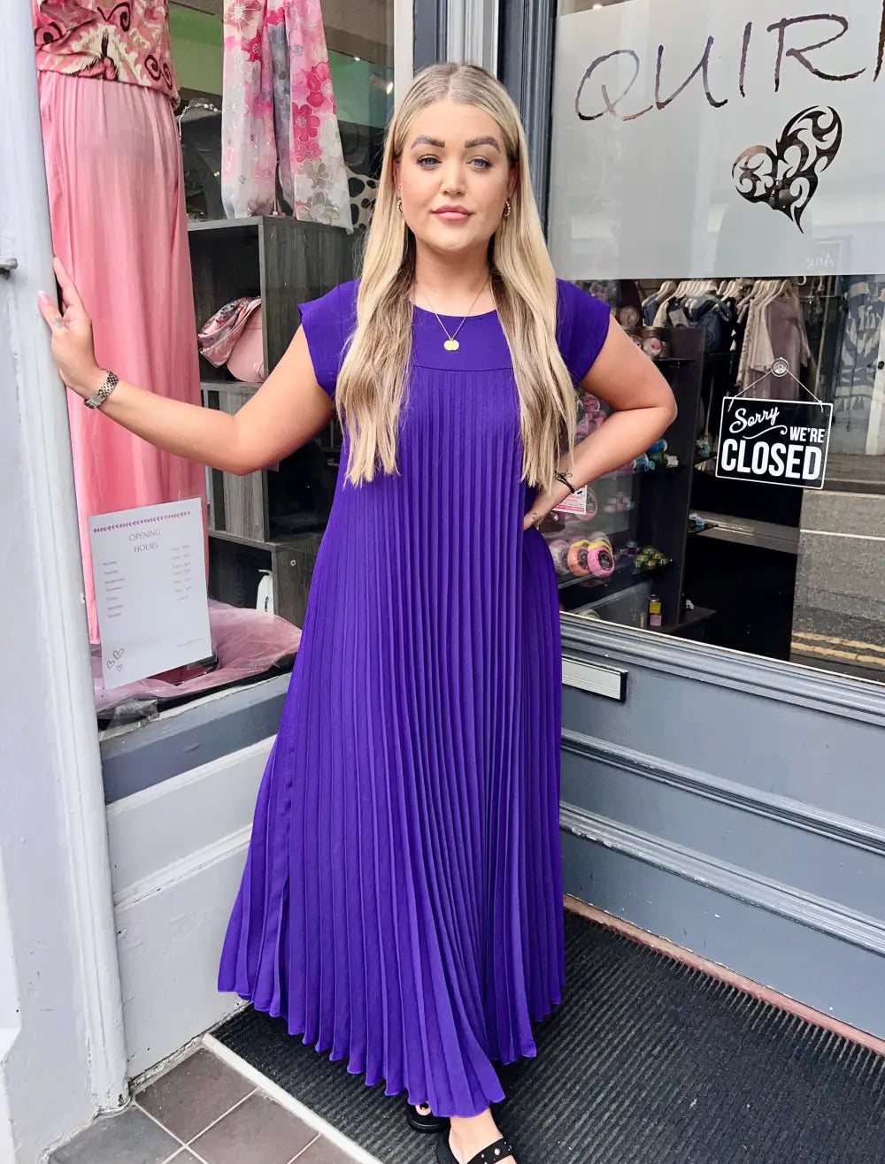 Safira Pleated Maxi Dress PURPLE