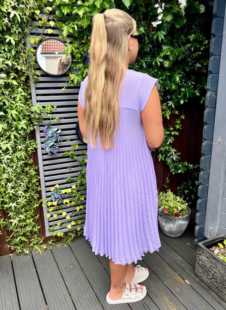 Safira Pleated Midi Dress LILAC