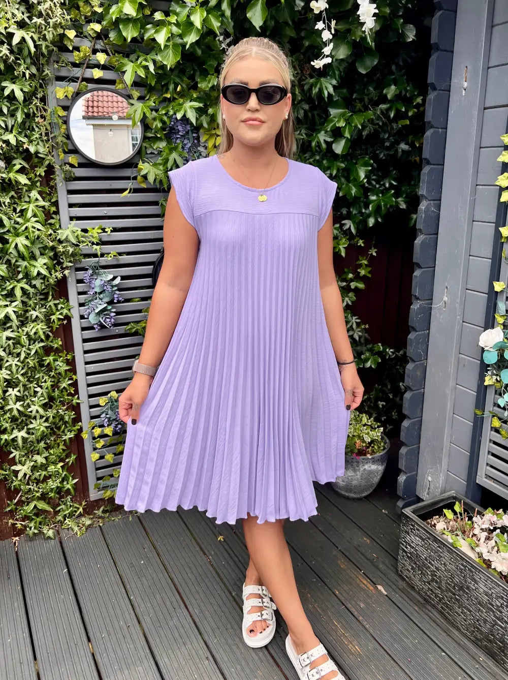 Safira Pleated Midi Dress LILAC