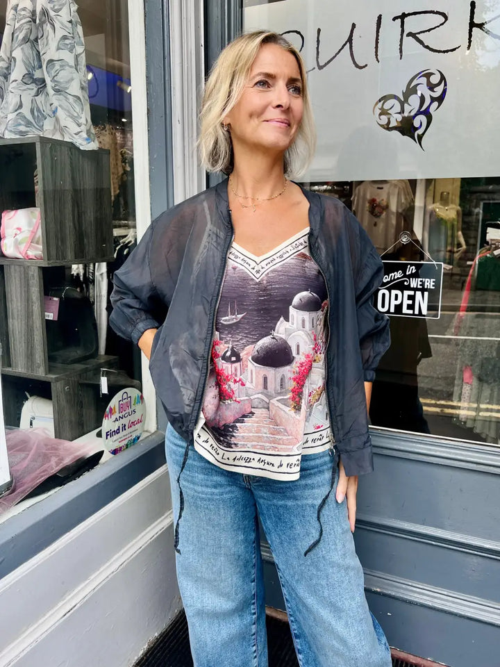 Santorini Cami Top BLACK