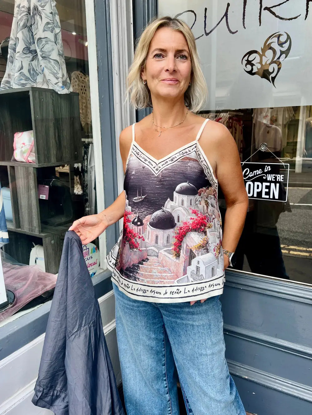 Santorini Cami Top BLACK