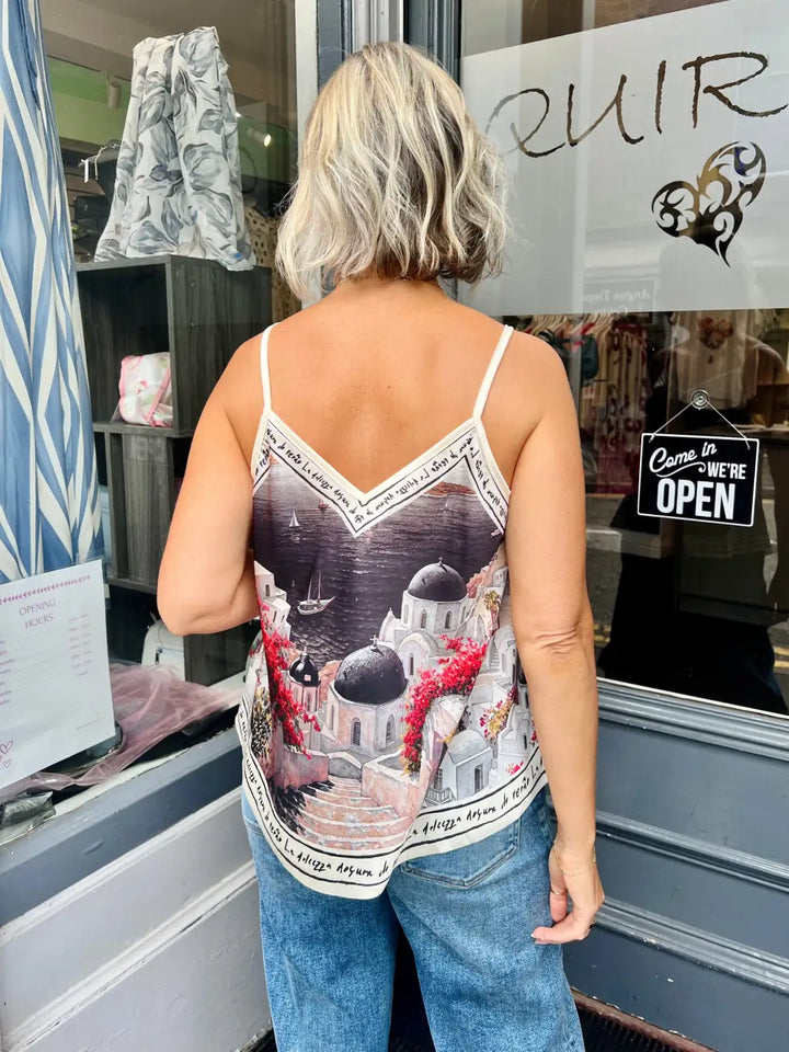 Santorini Cami Top BLACK
