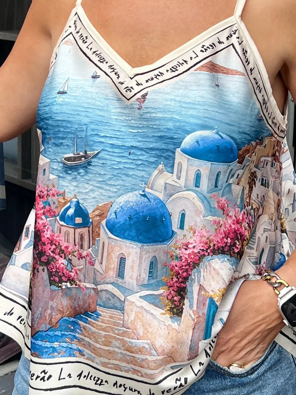 Santorini Cami Top LIGHT BLUE