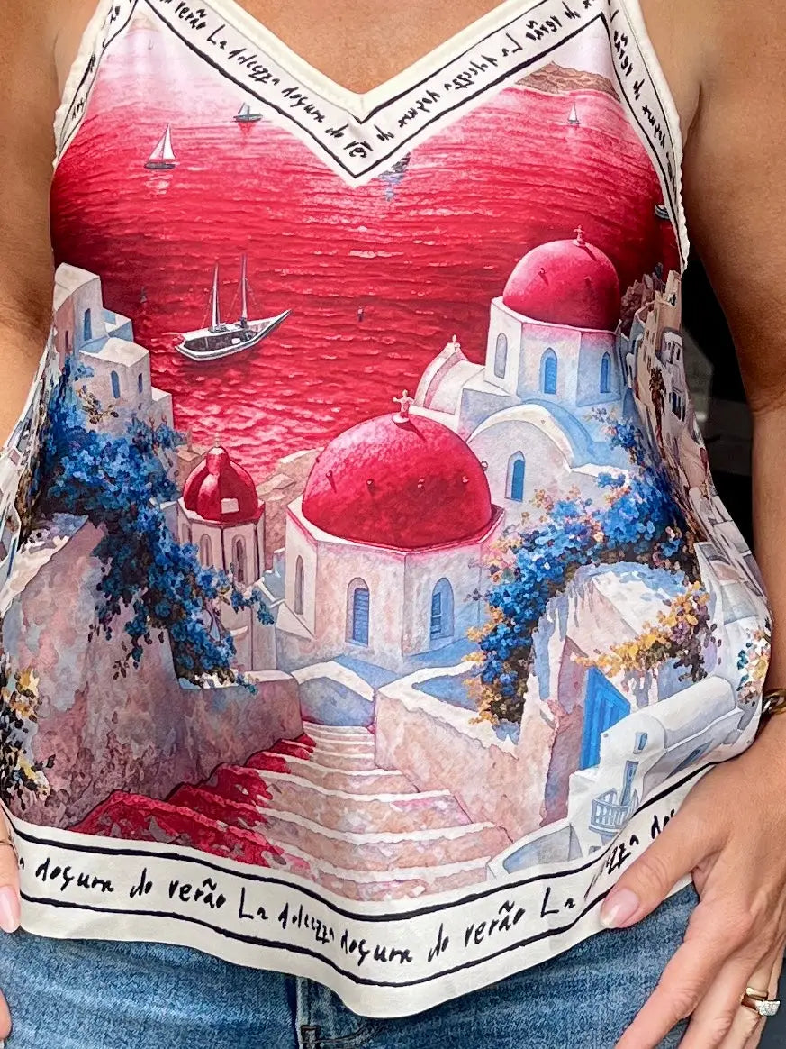 Santorini Cami Top RED