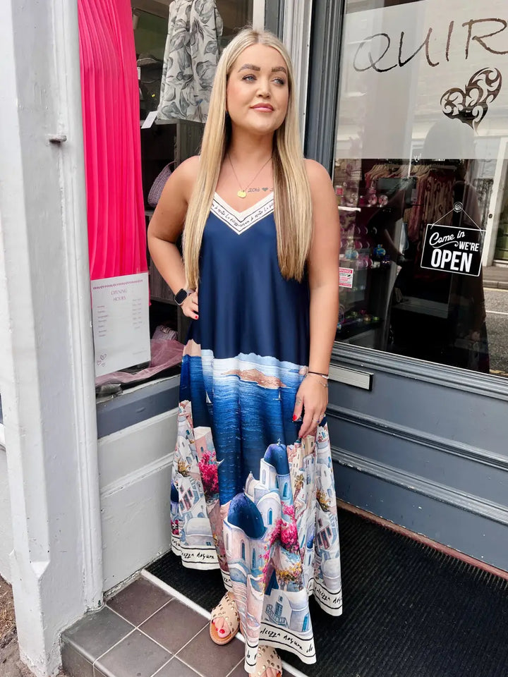 Santorini Maxi Dress NAVY