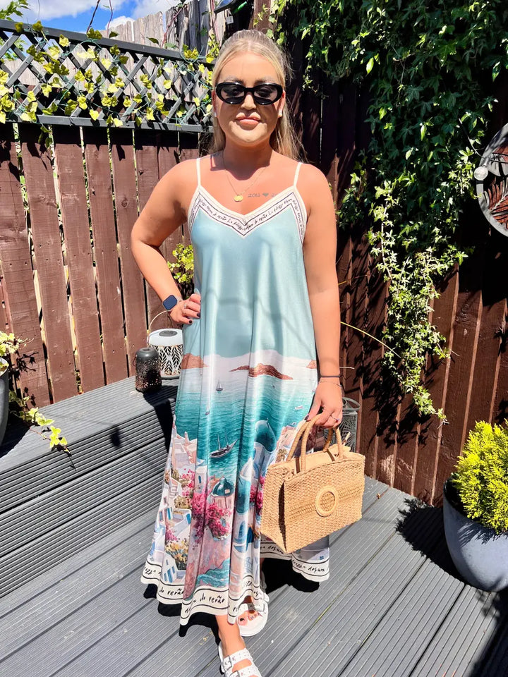 Santorini Maxi Dress TURQUOISE