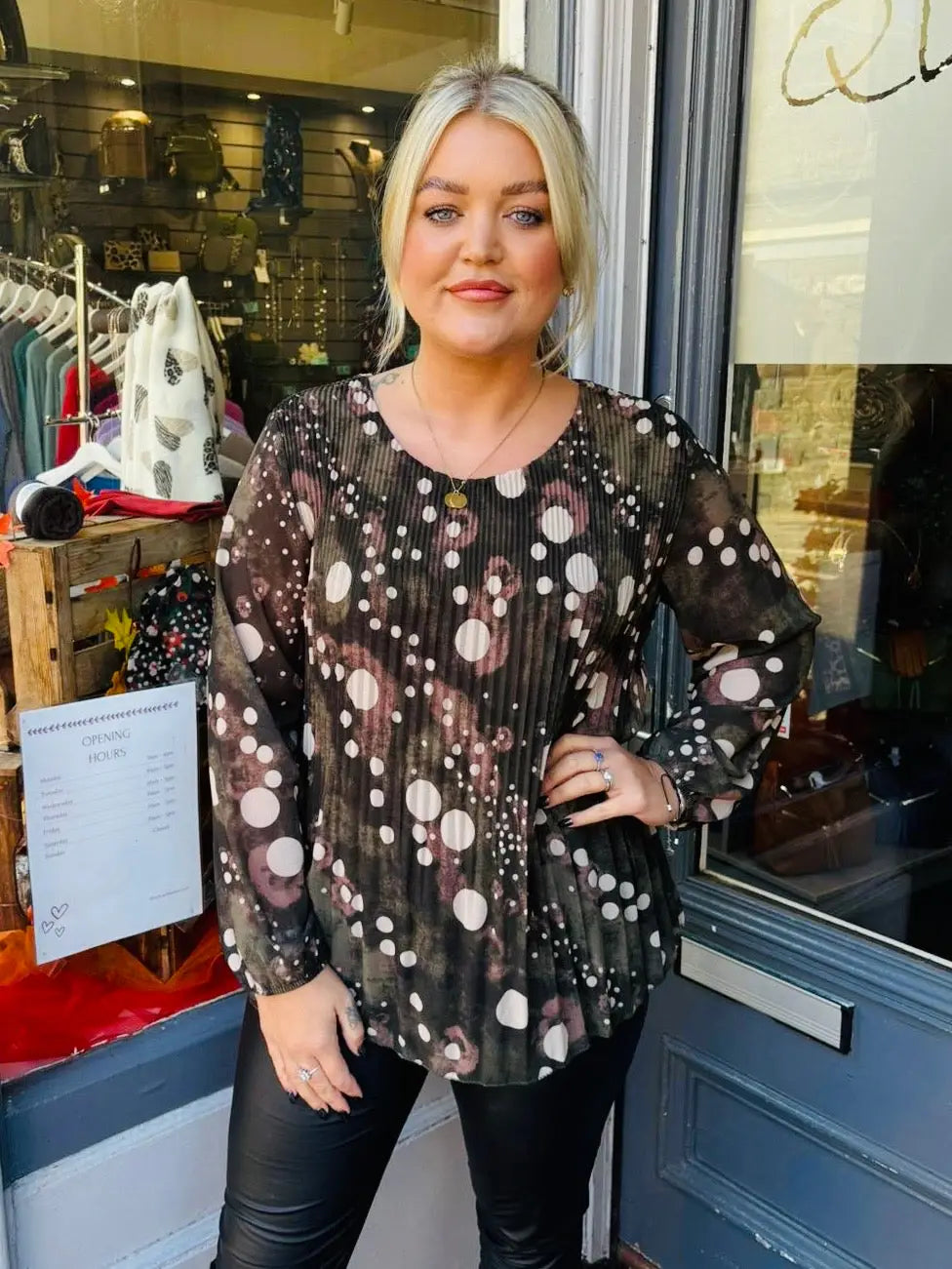 Sasha Chiffon Pleated Blouse KHAKI - Blouse