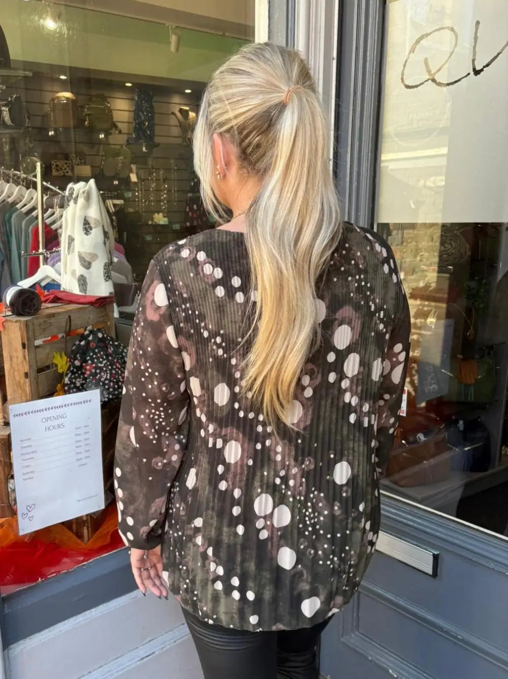 Sasha Chiffon Pleated Blouse KHAKI - Blouse