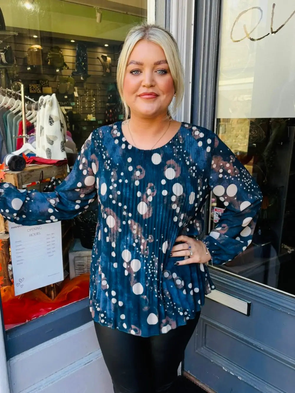 Sasha Chiffon Pleated Blouse TEAL - Blouse