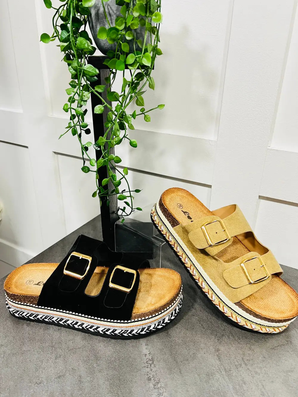 Sasha Double Strap Sandals BLACK