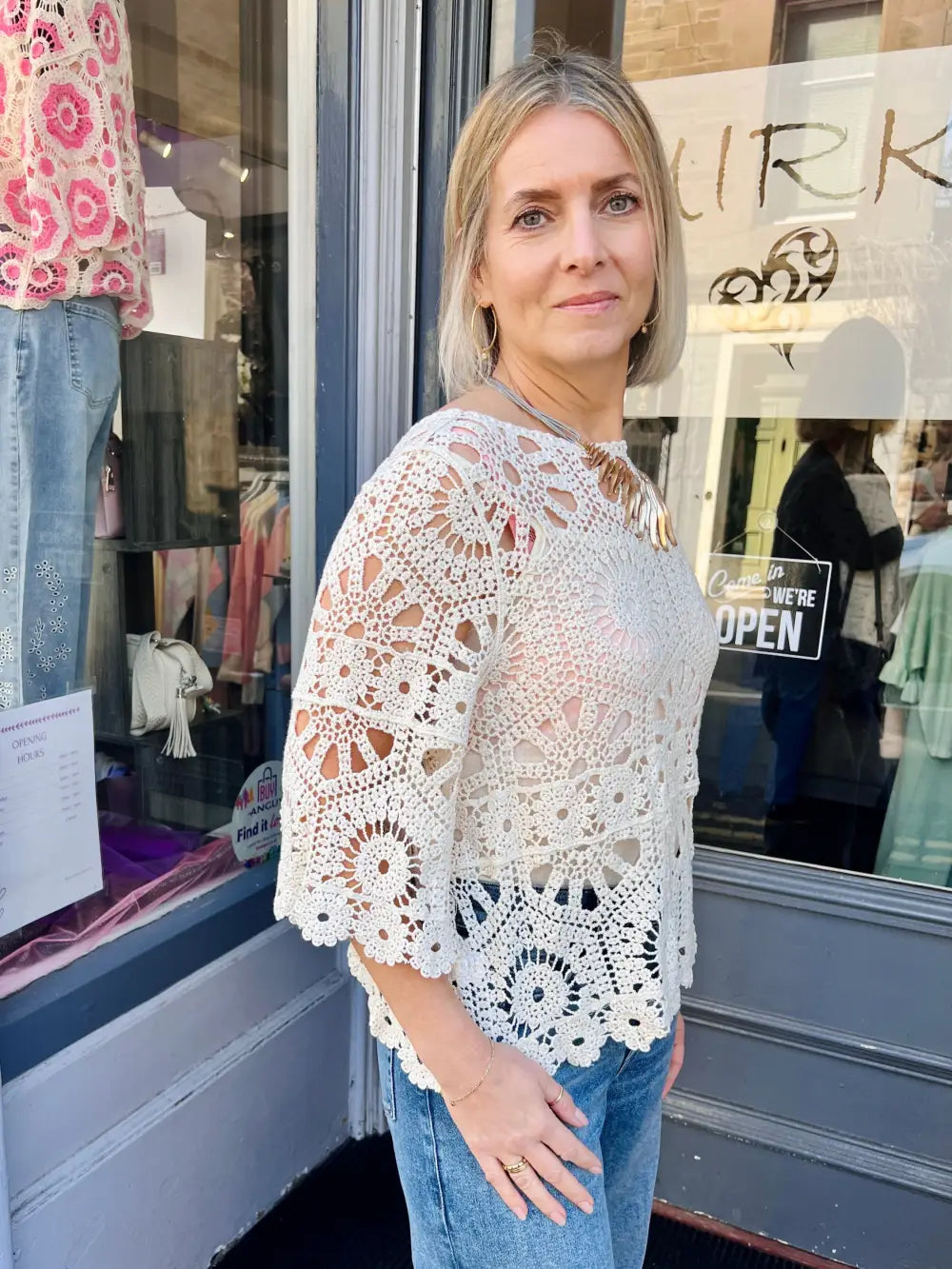 Saskia Crochet With Vest BEIGE