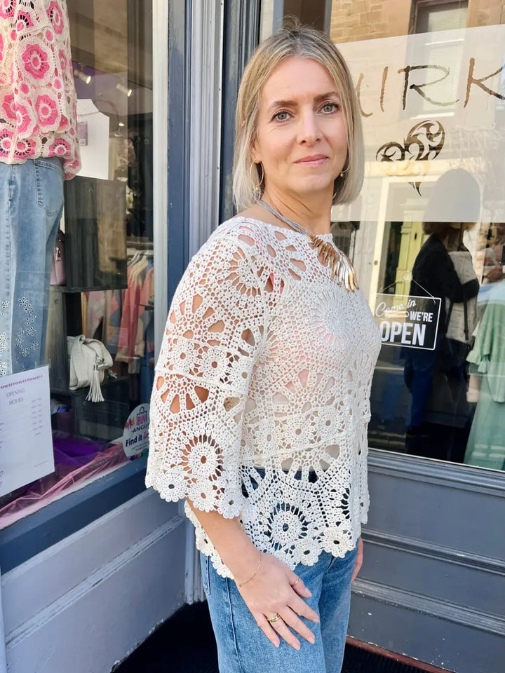 Saskia Crochet With Vest BEIGE