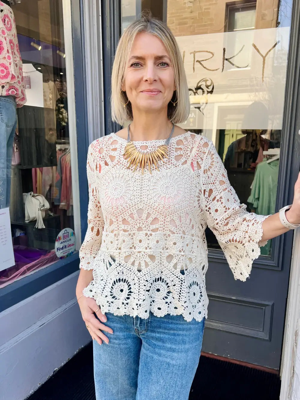 Saskia Crochet With Vest BEIGE
