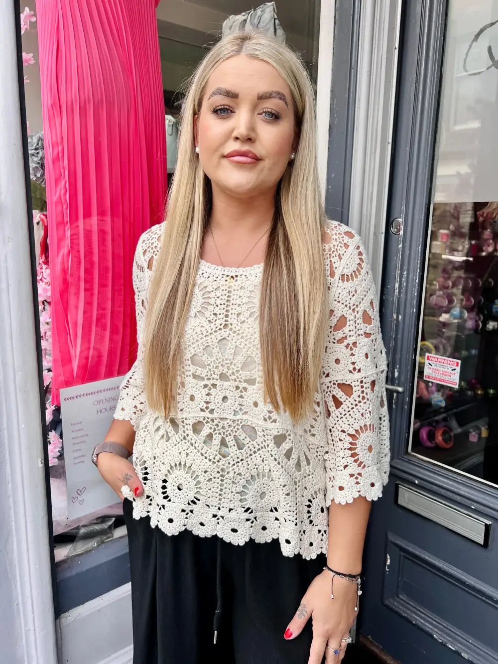 Saskia Crochet With Vest BEIGE