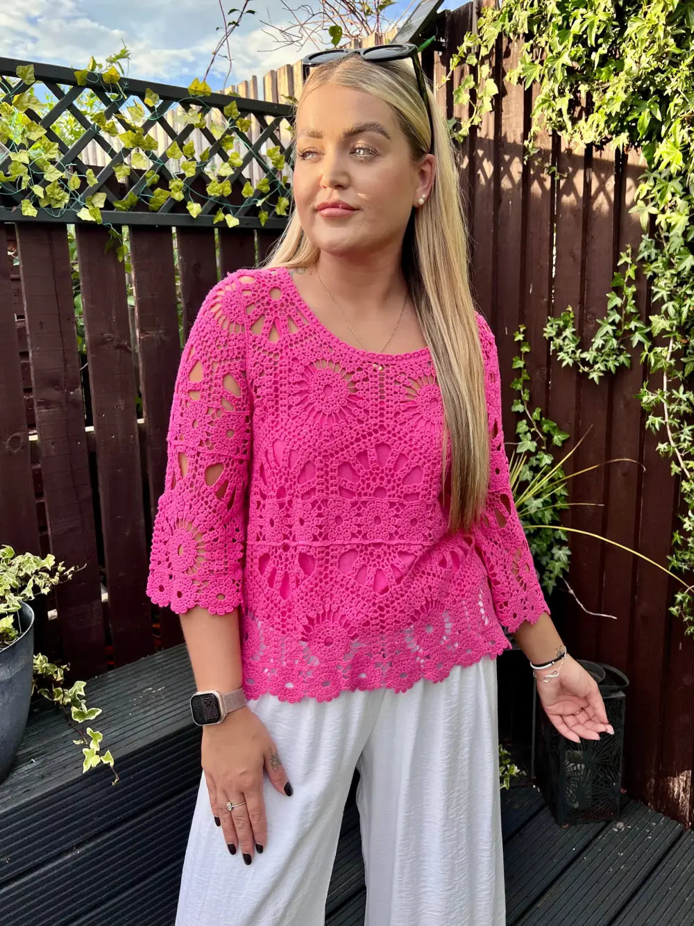Saskia Crochet With Vest CERISE