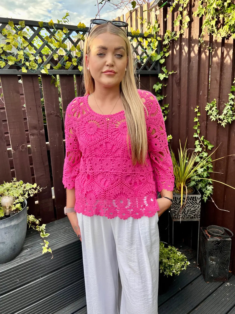 Saskia Crochet With Vest CERISE